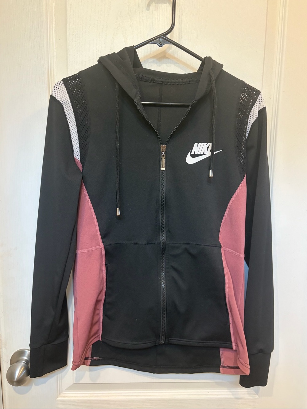 Nike Black & Dusty Rose Full-Zip Hooded Jacket